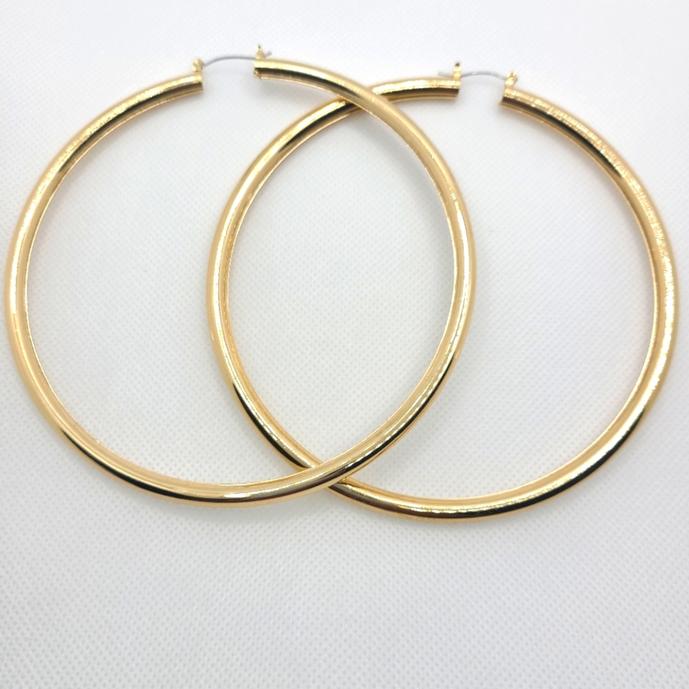 Oversized Gold Hoops - Picture 2 of 2